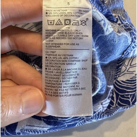 Janie And Jack Size 5 Tropical Linen Blend Button Front Short Sleeve Shirt - Picture 6 of 6